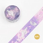 PURPLE GALAXY PLANET WASHI TAPE BGM NATURE POETRY SERIES SILVER FOIL MASKING TAPE 20mm x 5m