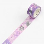 PURPLE GALAXY PLANET WASHI TAPE BGM NATURE POETRY SERIES SILVER FOIL MASKING TAPE 20mm x 5m
