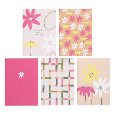 Set 5 quyển vở ghi chép hoa hoa tam sắc | Phiên bản giới hạn
