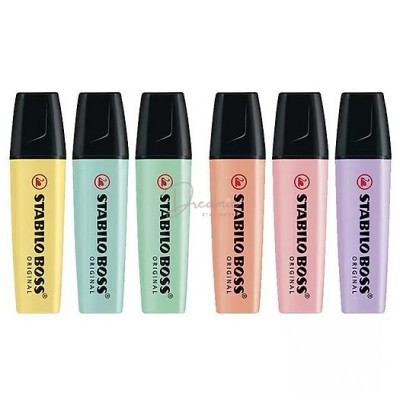 BỘ 6 CÂY BÚT DẠ QUANG STABILO BOSS ORIGINAL PASTEL
