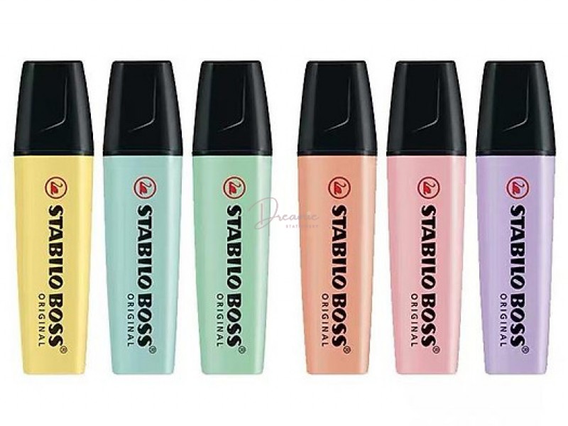 BỘ 6 CÂY BÚT DẠ QUANG STABILO BOSS ORIGINAL PASTEL