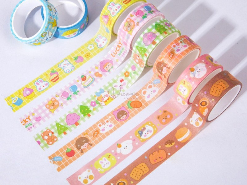 SET WASHI TAPES TRANG TRÍ SỔ TAY NHẬT KÝ ĐÁNG YÊU ĐA NĂNG