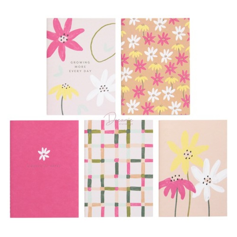 Set 5 quyển vở ghi chép hoa hoa tam sắc | Phiên bản giới hạn