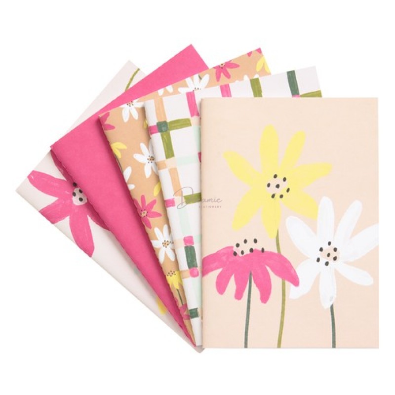 Set 5 quyển vở ghi chép hoa hoa tam sắc | Phiên bản giới hạn