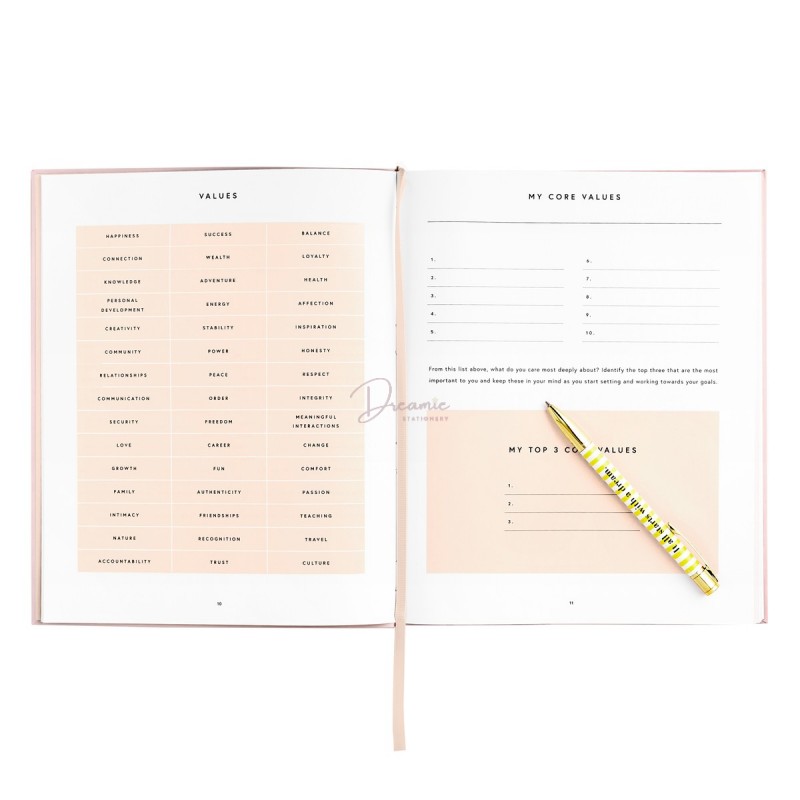 Sổ tay  ghi chép, lên kế hoạch kèm câu quote truyền cảm hứng 