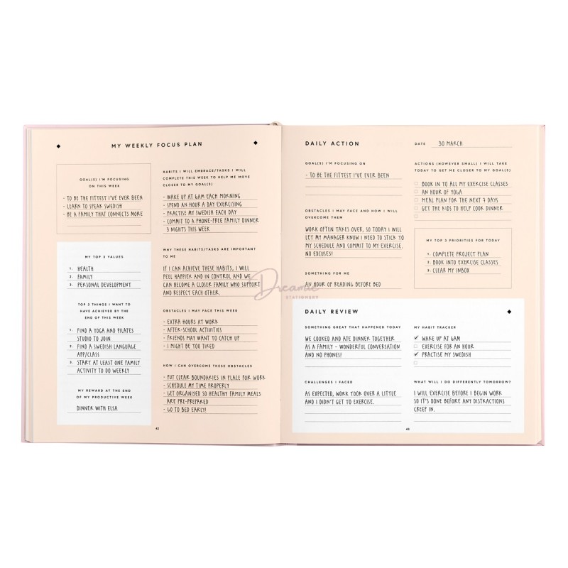 Sổ tay  ghi chép, lên kế hoạch kèm câu quote truyền cảm hứng 