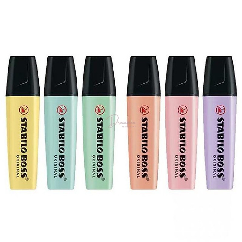 BỘ 6 CÂY BÚT DẠ QUANG STABILO BOSS ORIGINAL PASTEL