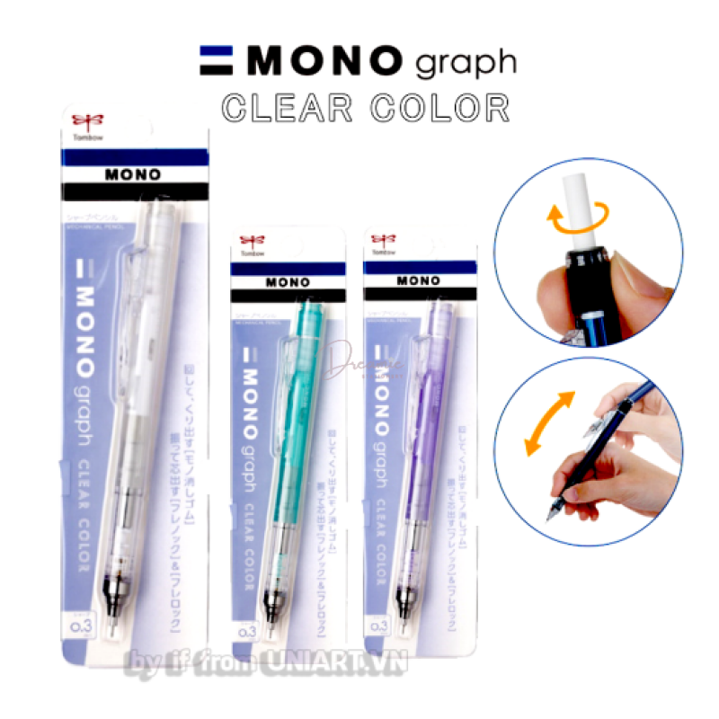 BÚT CHÌ BẤM CƠ KHÍ CLEAR COLOR TOMBOW MONO GRAPH 0.5mm