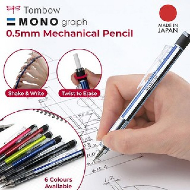 BÚT CHÌ BẤM CƠ KHÍ CLEAR COLOR TOMBOW MONO GRAPH 0.5mm