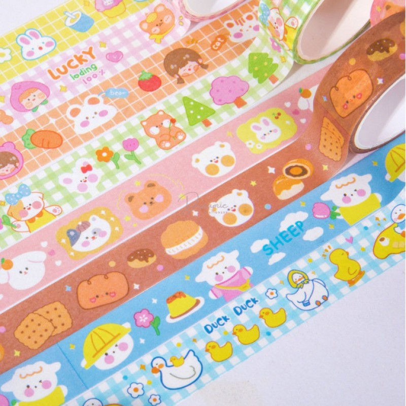 SET WASHI TAPES TRANG TRÍ SỔ TAY NHẬT KÝ ĐÁNG YÊU ĐA NĂNG